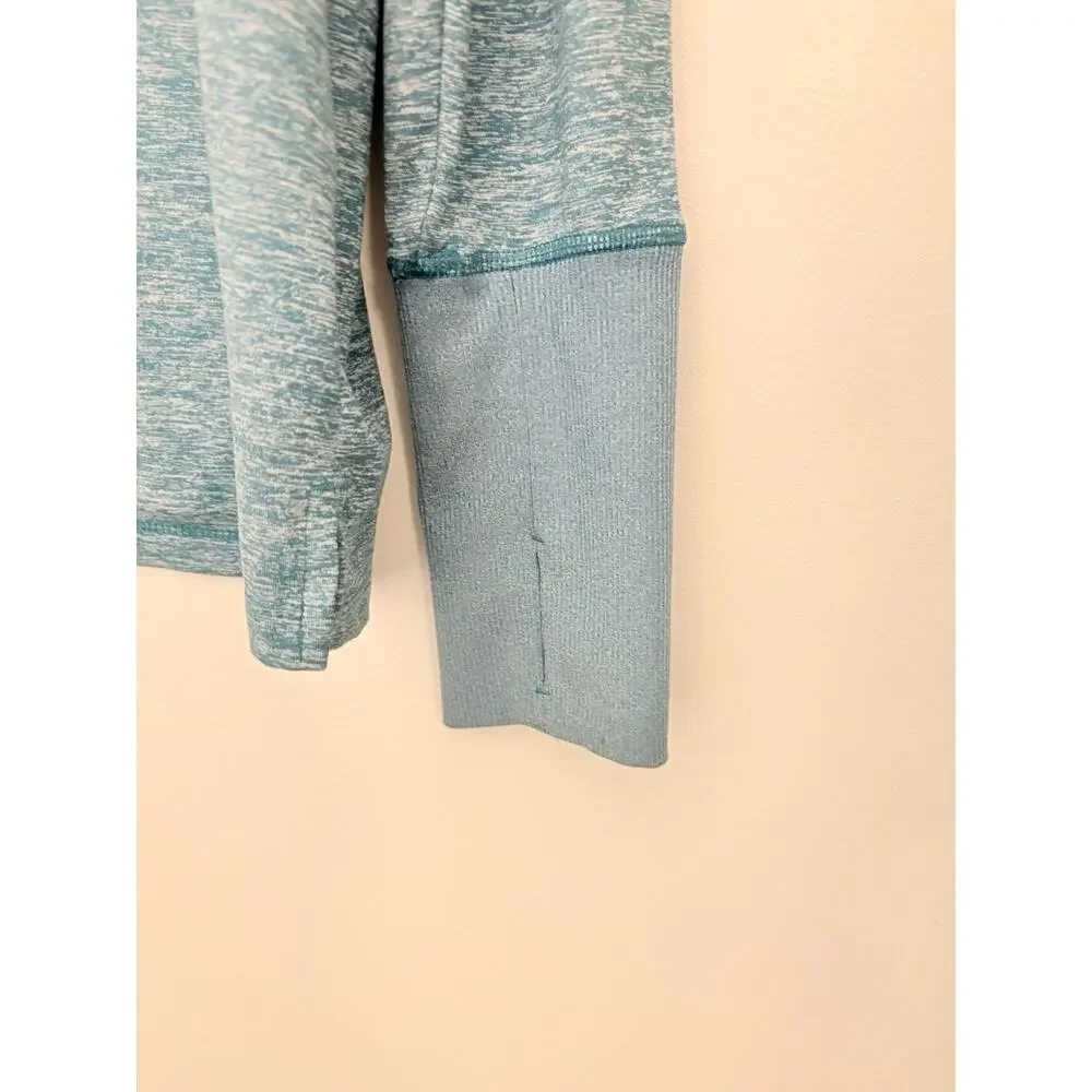 Nike Dry For Women’s Long Sleeve Teal Blue Shirt Size L Thumb Slit On Sleeves